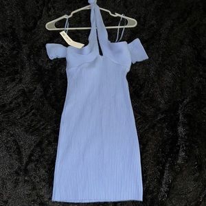 Zara Light Blue Off the shoulder Dress